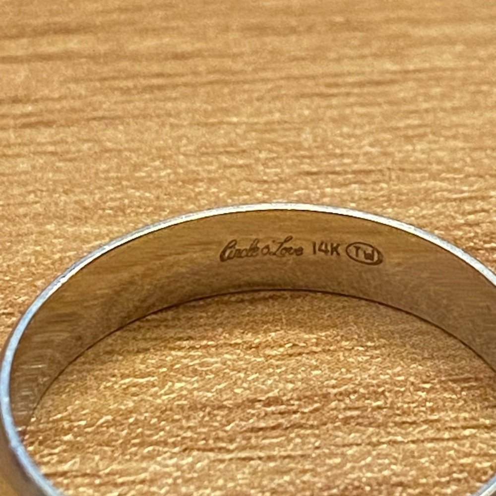 14K solid white gold Band Ring- circle of love brand, 2.6 g, size 7.75 - Picture 6 of 7